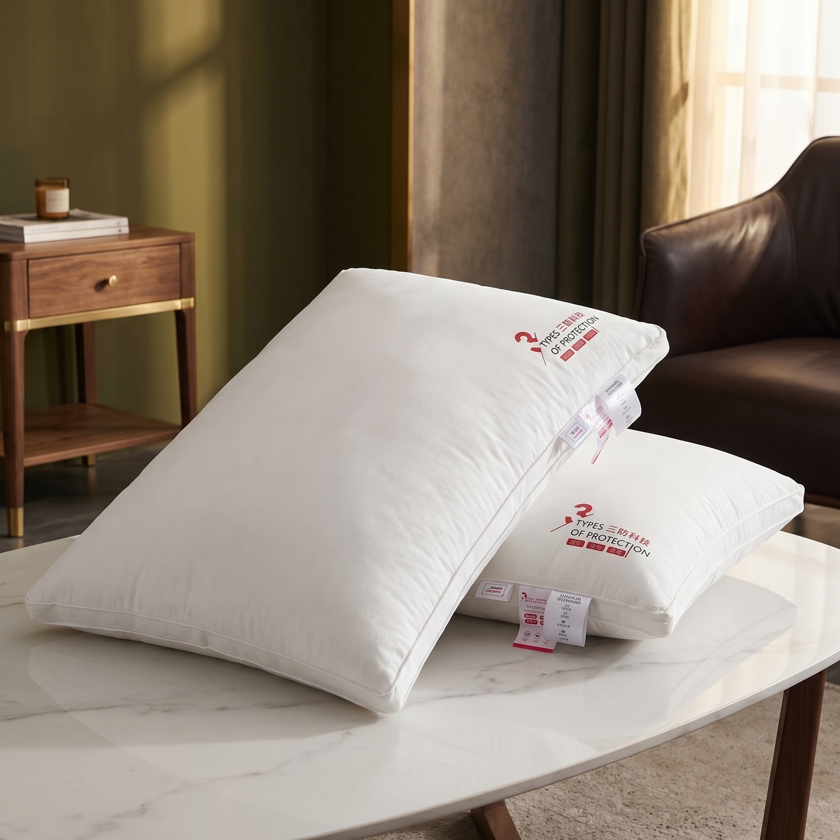 91家纺网 家纺一手货源 找家纺 （总）熙朵梦家纺 2026新款新疆全棉三防枕护颈枕枕芯家用学生枕头防污防水防油