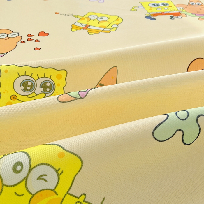 91家纺网 家纺一手货源 找家纺 云恋家纺 2026正版授权小版冰丝席卡通凉席三件套可折叠水洗软席子儿童单双人凉感空调席子 小版-嘟嘟海绵宝宝