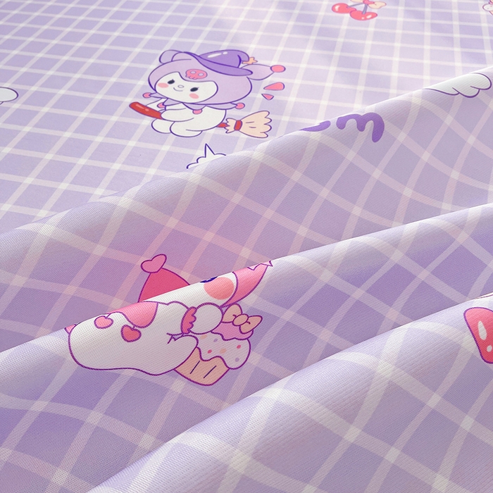 91家纺网 家纺一手货源 找家纺 云恋家纺 2026正版授权小版冰丝席卡通凉席三件套可折叠水洗软席子儿童单双人凉感空调席子 小版-格格库洛米