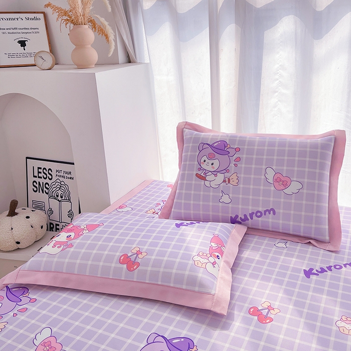 91家纺网 家纺一手货源 找家纺 云恋家纺 2026正版授权小版冰丝席卡通凉席三件套可折叠水洗软席子儿童单双人凉感空调席子 小版-格格库洛米