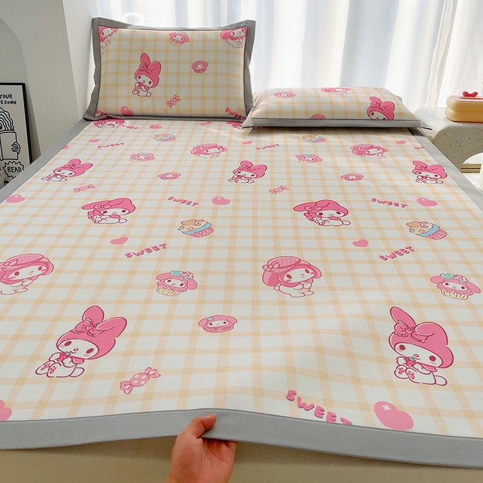 云恋家纺 2026正版授权小版冰丝席卡通凉席三件套可折叠水洗软席子儿童单双人凉感空调席子 小版-格格美乐蒂