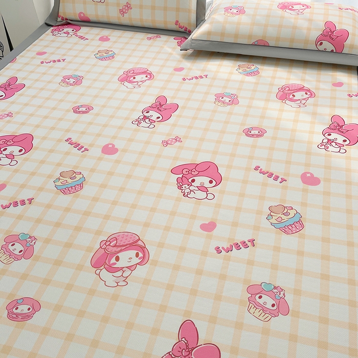 91家纺网 家纺一手货源 找家纺 云恋家纺 2026正版授权小版冰丝席卡通凉席三件套可折叠水洗软席子儿童单双人凉感空调席子 小版-格格美乐蒂