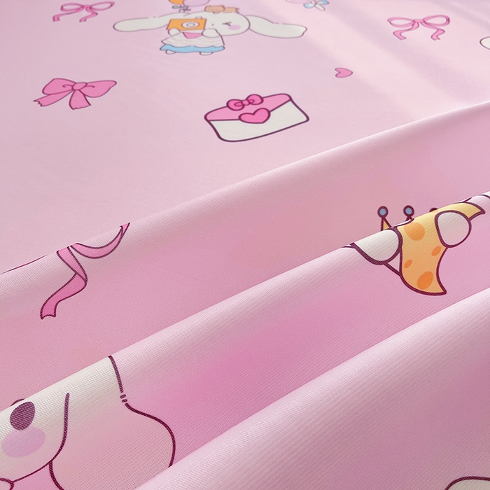 91家纺网 家纺一手货源 找家纺 云恋家纺 2026正版授权小版冰丝席卡通凉席三件套可折叠水洗软席子儿童单双人凉感空调席子 小版-蝴蝶结大耳狗