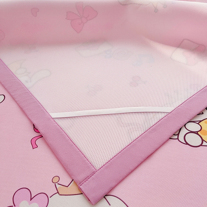 91家纺网 家纺一手货源 找家纺 云恋家纺 2026正版授权小版冰丝席卡通凉席三件套可折叠水洗软席子儿童单双人凉感空调席子 小版-蝴蝶结大耳狗