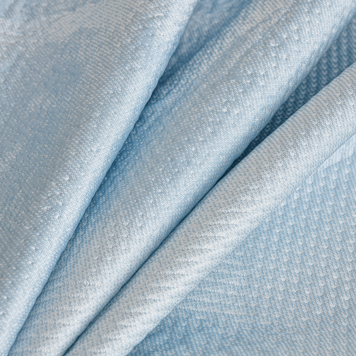 91家纺网 家纺一手货源 找家纺 畅畅家纺 2026新款夏季冰豆豆PE高分子凉感印花床裙款空调软凉席三件套 意境-蓝