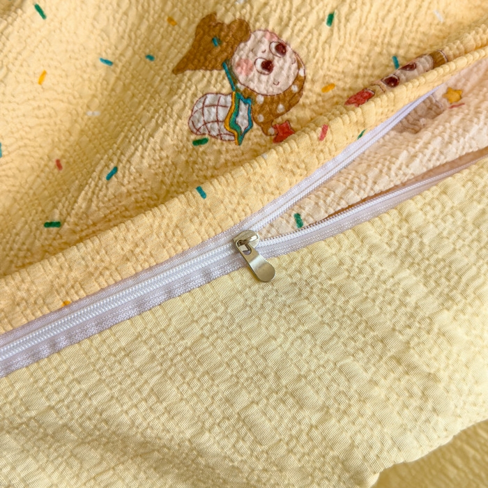 91家纺网 家纺一手货源 找家纺 宝薇 2026新款软糯超柔A类泡芙棉三件套云感泡芙双层纱皱皱纱四件套 星星糖豆