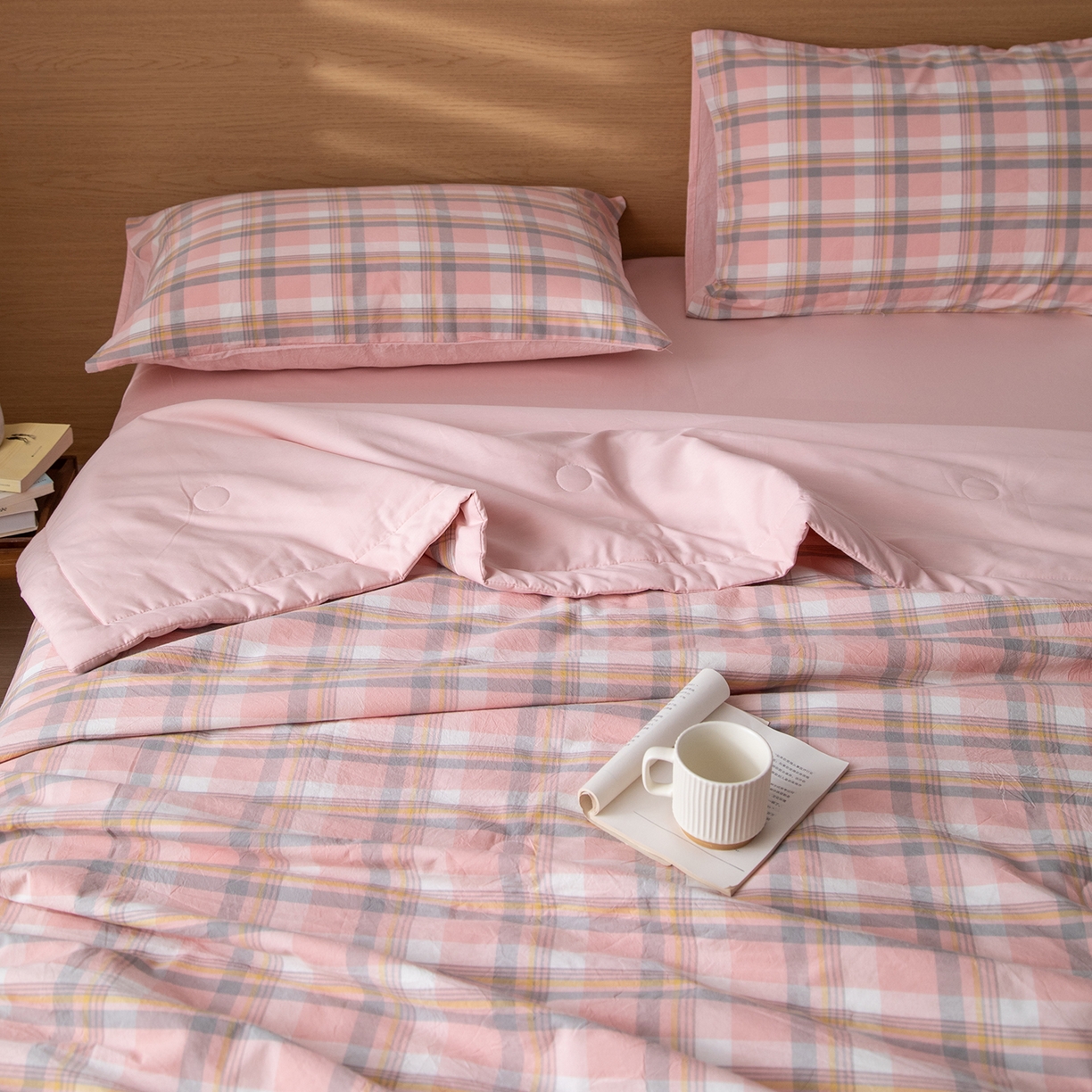 91家纺网 家纺一手货源 找家纺 （总）几禾 2026春夏新款色织水洗棉棉花夏被夏凉被空调被