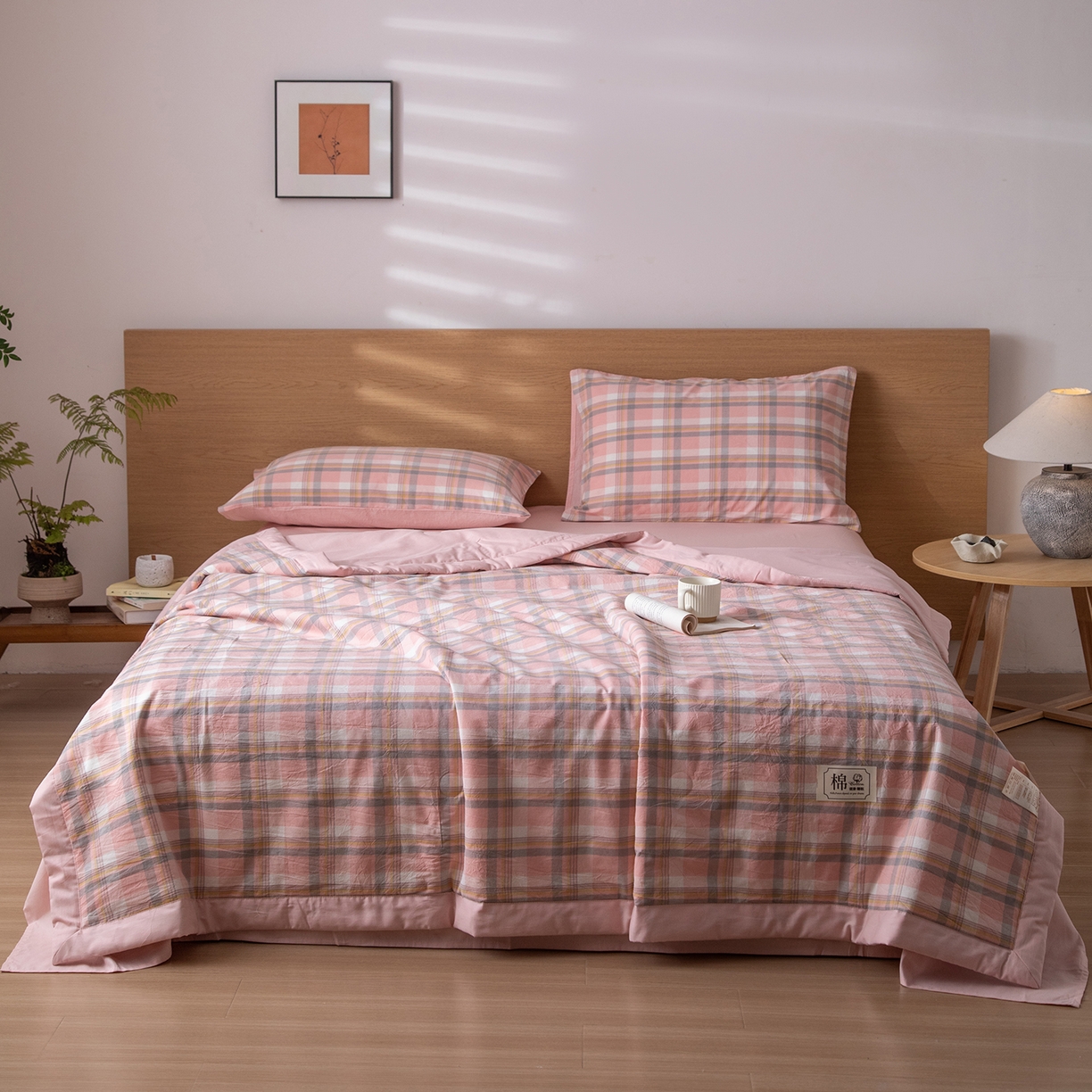 91家纺网 家纺一手货源 找家纺 （总）几禾 2026春夏新款色织水洗棉棉花夏被夏凉被空调被