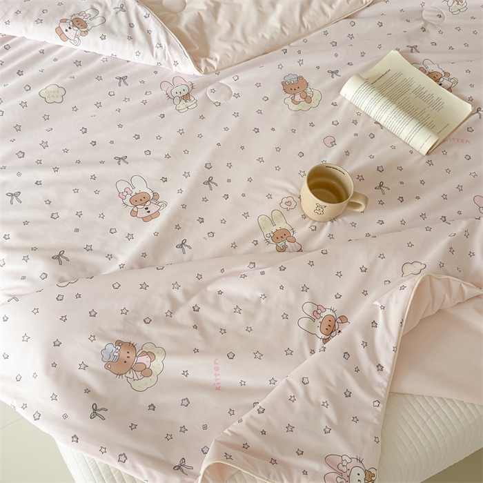 91家纺网 家纺一手货源 找家纺 （总）吾欢心 2026夏季新款仿锦安凉感丝床盖款夏被四件套可可机洗凉感值大于0.2