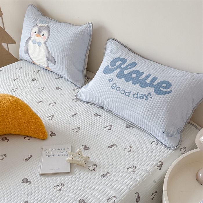 91家纺网 家纺一手货源 找家纺 吾欢心 2026夏季新款仿锦安凉感丝床盖款夏被四件套可可机洗凉感值大于0.2 冰雪萌宠