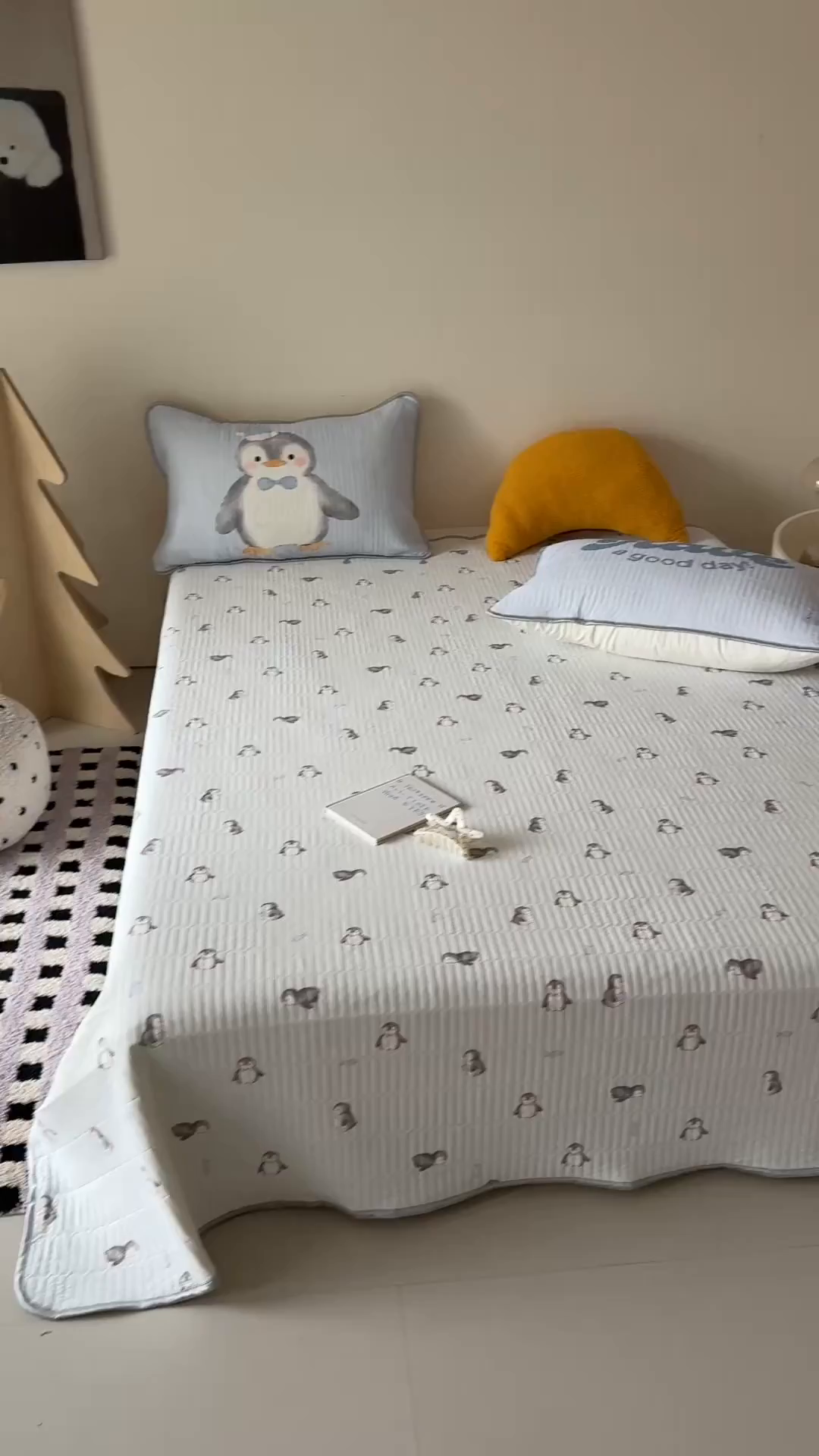 91家纺网 家纺一手货源 找家纺 吾欢心 2026夏季新款仿锦安凉感丝床盖款夏被四件套可可机洗凉感值大于0.2 冰雪萌宠