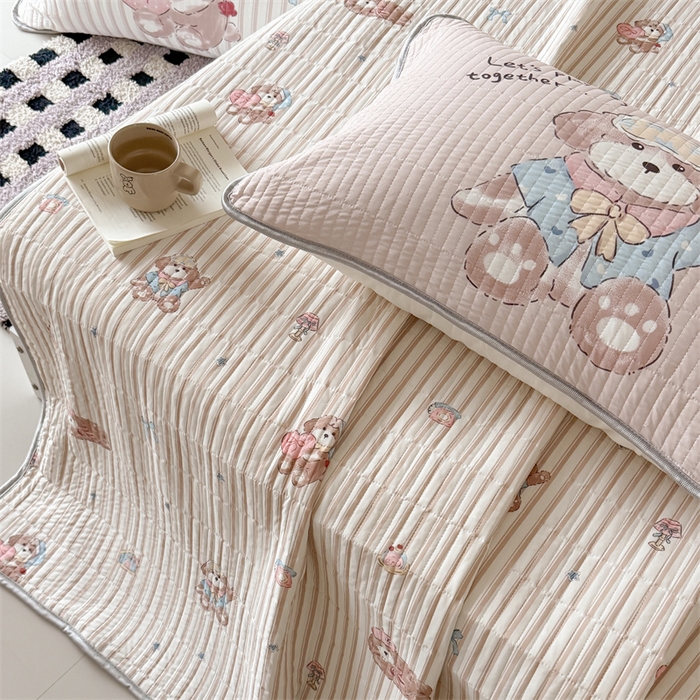 91家纺网 家纺一手货源 找家纺 吾欢心 2026夏季新款仿锦安凉感丝床盖款夏被四件套可可机洗凉感值大于0.2 乖乖小狗