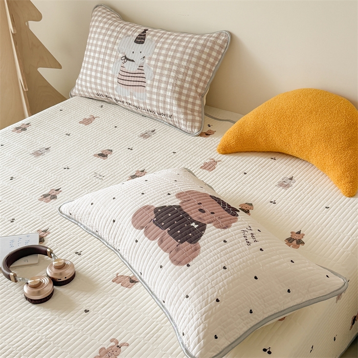 91家纺网 家纺一手货源 找家纺 吾欢心 2026夏季新款仿锦安凉感丝床盖款夏被四件套可可机洗凉感值大于0.2 可爱萌物