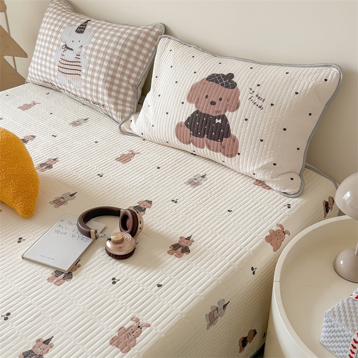 91家纺网 家纺一手货源 找家纺 吾欢心 2026夏季新款仿锦安凉感丝床盖款夏被四件套可可机洗凉感值大于0.2 可爱萌物