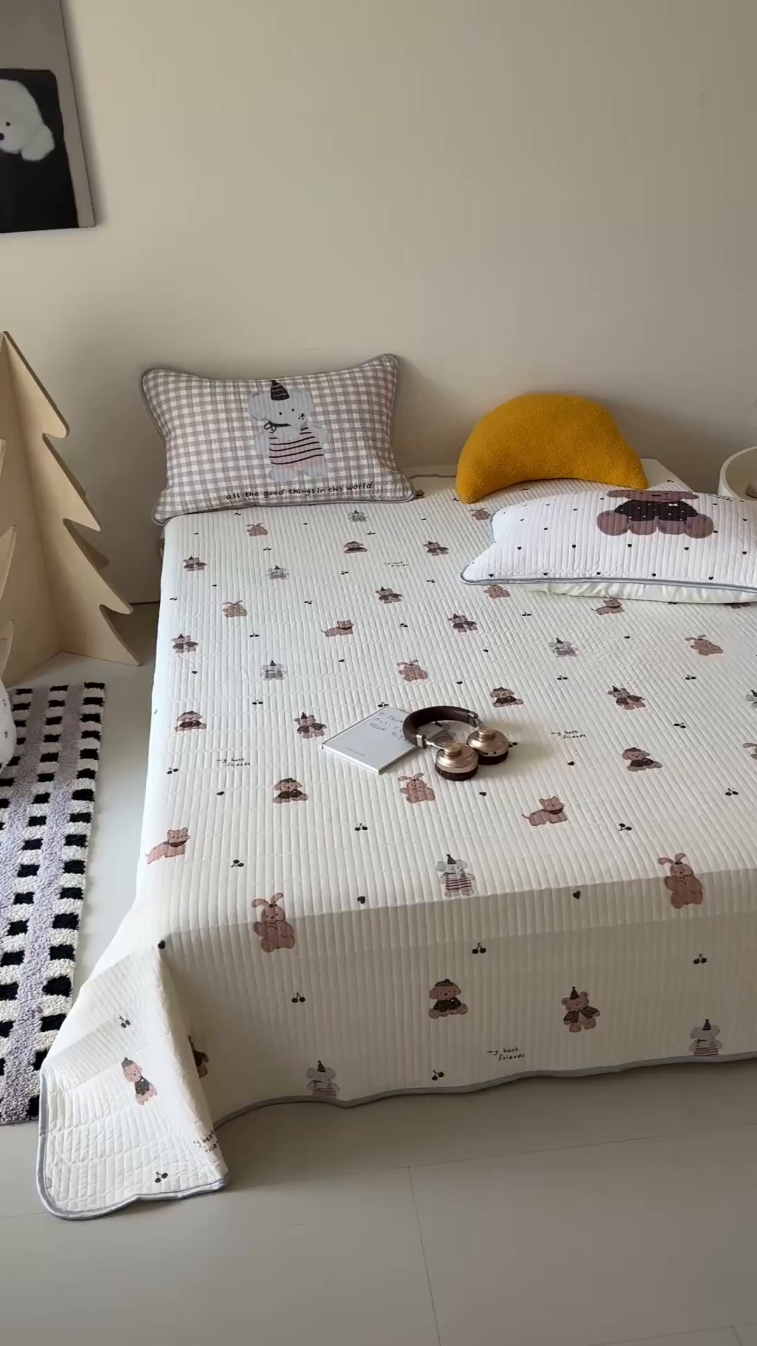 91家纺网 家纺一手货源 找家纺 吾欢心 2026夏季新款仿锦安凉感丝床盖款夏被四件套可可机洗凉感值大于0.2 可爱萌物