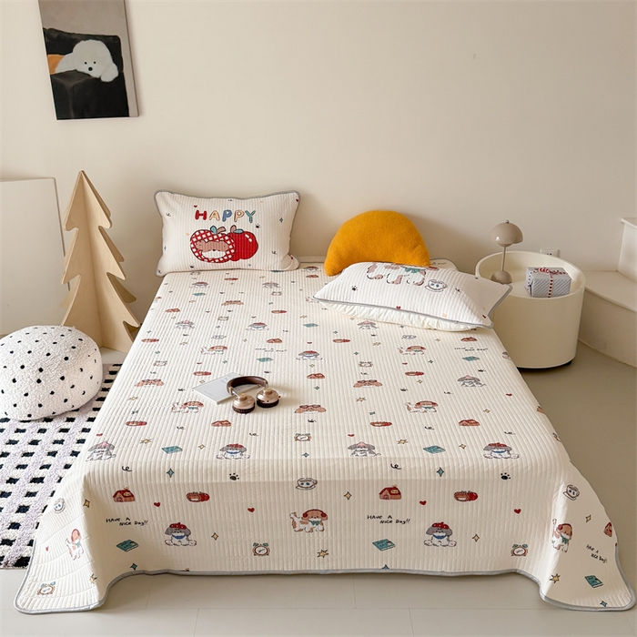 91家纺网 家纺一手货源 找家纺 吾欢心 2026夏季新款仿锦安凉感丝床盖款夏被四件套可可机洗凉感值大于0.2 汪汪乐园