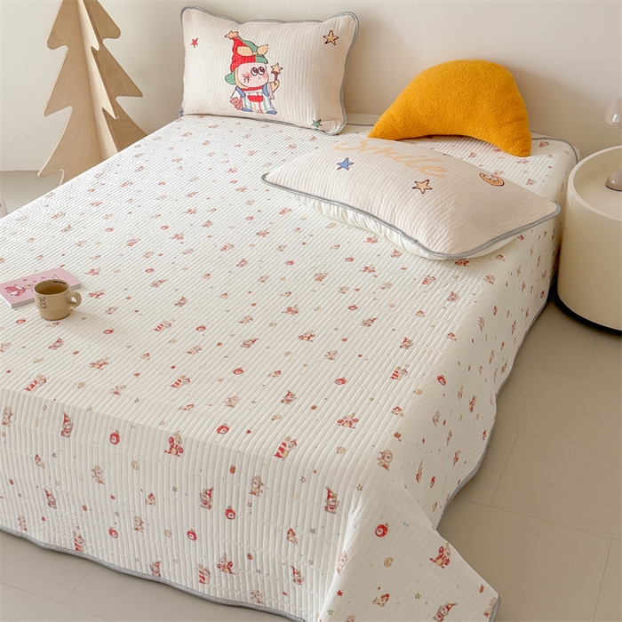 91家纺网 家纺一手货源 找家纺 吾欢心 2026夏季新款仿锦安凉感丝床盖款夏被四件套可可机洗凉感值大于0.2 星球宝贝