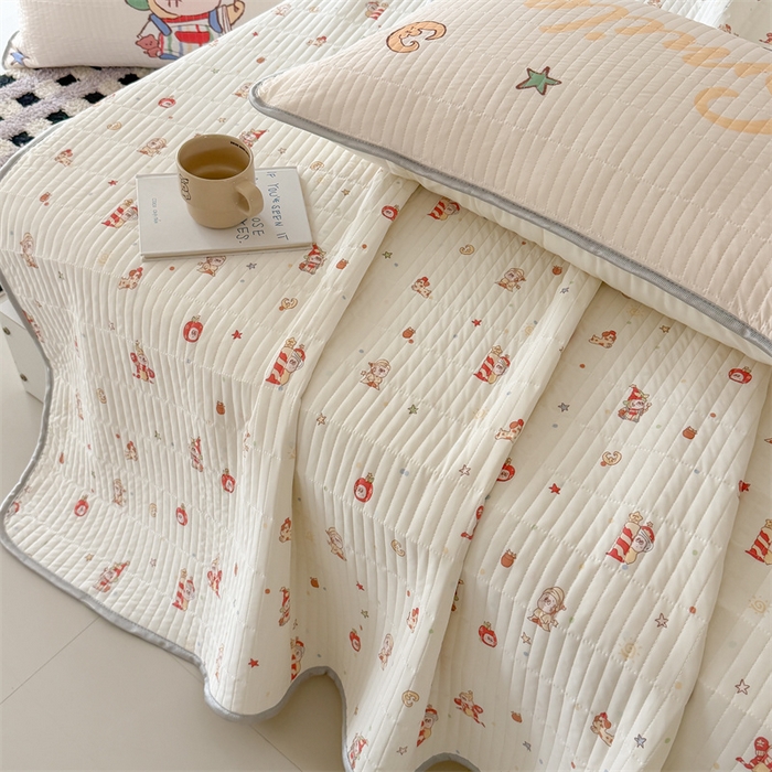 91家纺网 家纺一手货源 找家纺 吾欢心 2026夏季新款仿锦安凉感丝床盖款夏被四件套可可机洗凉感值大于0.2 星球宝贝