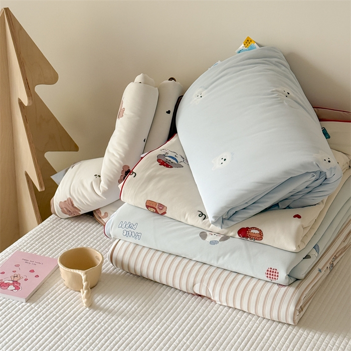 吾欢心 2026夏季新款仿锦安凉感丝床盖款夏被四件套可可机洗凉感值大于0.2 组合