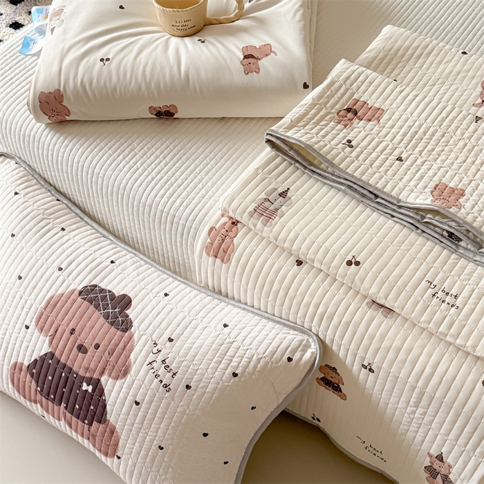 91家纺网 家纺一手货源 找家纺 吾欢心 2026夏季新款仿锦安凉感丝床盖款夏被四件套可可机洗凉感值大于0.2 组合