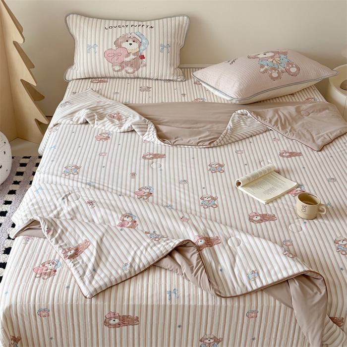 91家纺网 家纺一手货源 找家纺 吾欢心 2026夏季新款A类仿锦安凉感丝夏凉被空调被 乖乖小狗