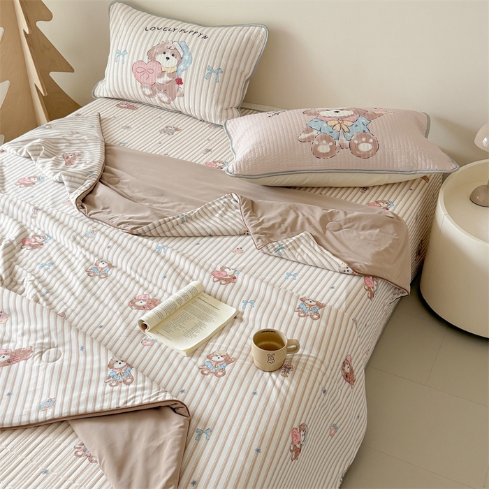 91家纺网 家纺一手货源 找家纺 吾欢心 2026夏季新款A类仿锦安凉感丝夏凉被空调被 乖乖小狗