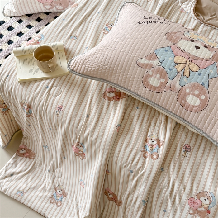 91家纺网 家纺一手货源 找家纺 吾欢心 2026夏季新款A类仿锦安凉感丝夏凉被空调被 乖乖小狗