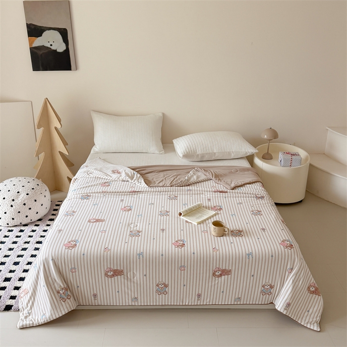 91家纺网 家纺一手货源 找家纺 吾欢心 2026夏季新款A类仿锦安凉感丝夏凉被空调被 乖乖小狗