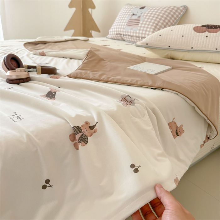 91家纺网 家纺一手货源 找家纺 吾欢心 2026夏季新款A类仿锦安凉感丝夏凉被空调被 可爱萌物