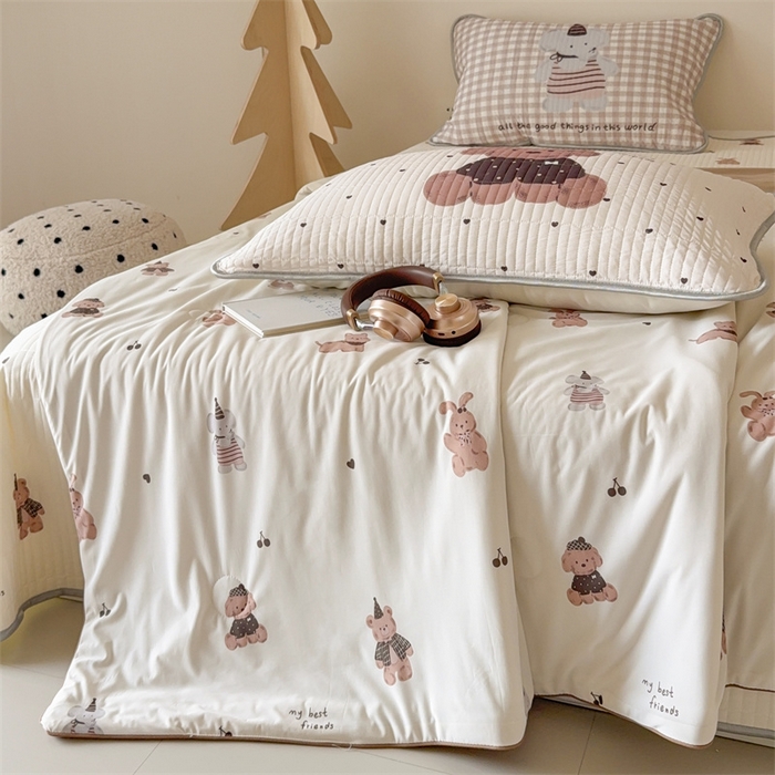 91家纺网 家纺一手货源 找家纺 吾欢心 2026夏季新款A类仿锦安凉感丝夏凉被空调被 可爱萌物