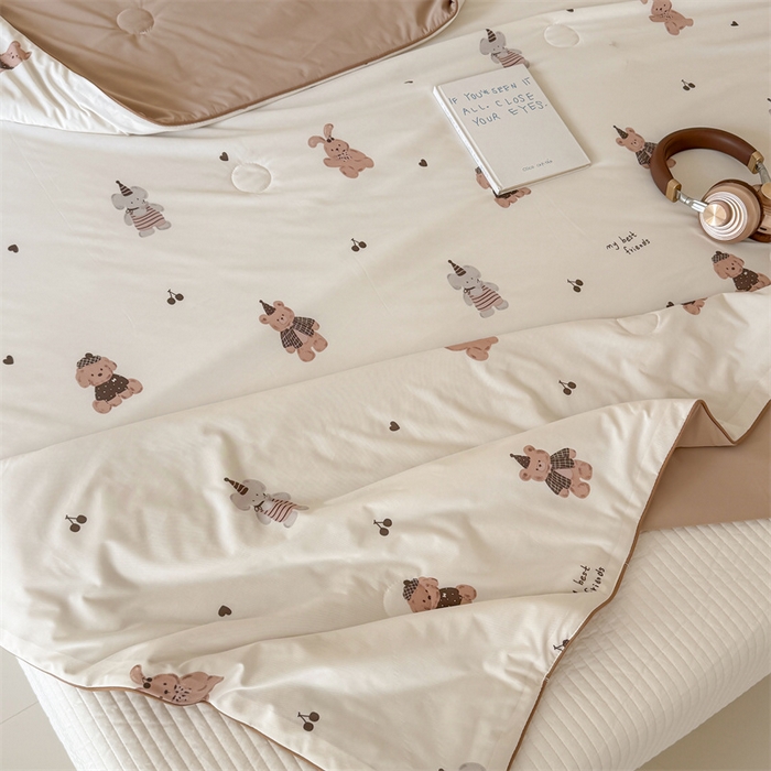 91家纺网 家纺一手货源 找家纺 吾欢心 2026夏季新款A类仿锦安凉感丝夏凉被空调被 可爱萌物