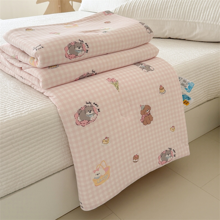 吾欢心 2026夏季新款A类仿锦安凉感丝夏凉被空调被 萌趣小狗