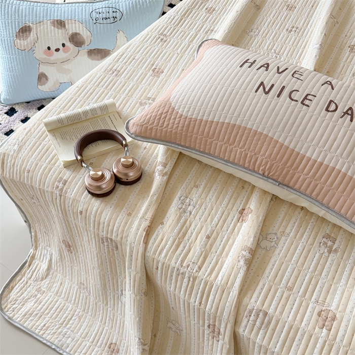 91家纺网 家纺一手货源 找家纺 吾欢心 2026夏季新款A类仿锦安凉感丝夏凉被空调被 眠眠狗