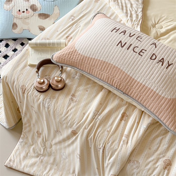 91家纺网 家纺一手货源 找家纺 吾欢心 2026夏季新款A类仿锦安凉感丝夏凉被空调被 眠眠狗