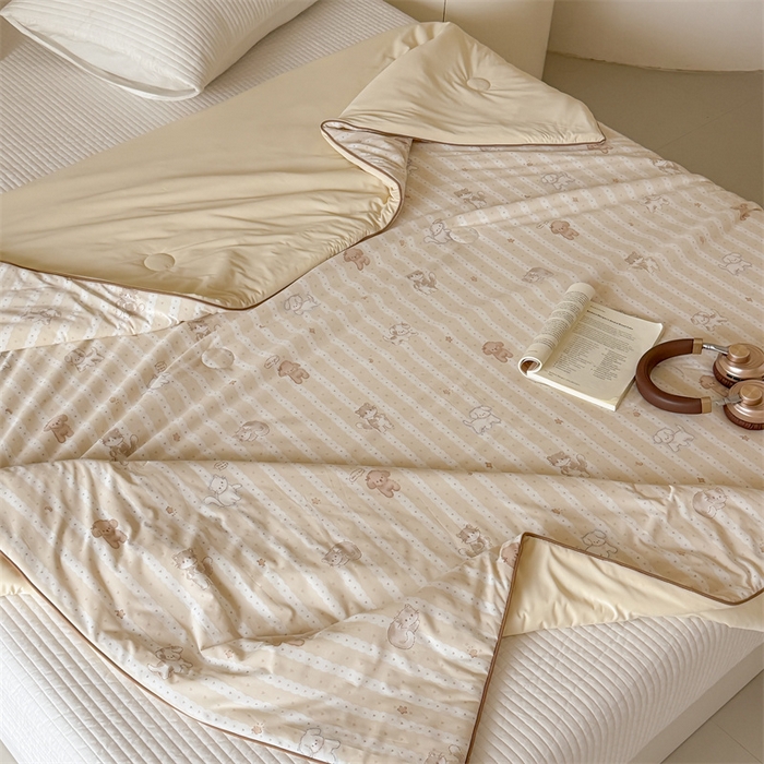 91家纺网 家纺一手货源 找家纺 吾欢心 2026夏季新款A类仿锦安凉感丝夏凉被空调被 眠眠狗