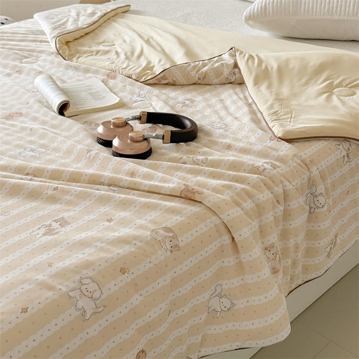 91家纺网 家纺一手货源 找家纺 吾欢心 2026夏季新款A类仿锦安凉感丝夏凉被空调被 眠眠狗