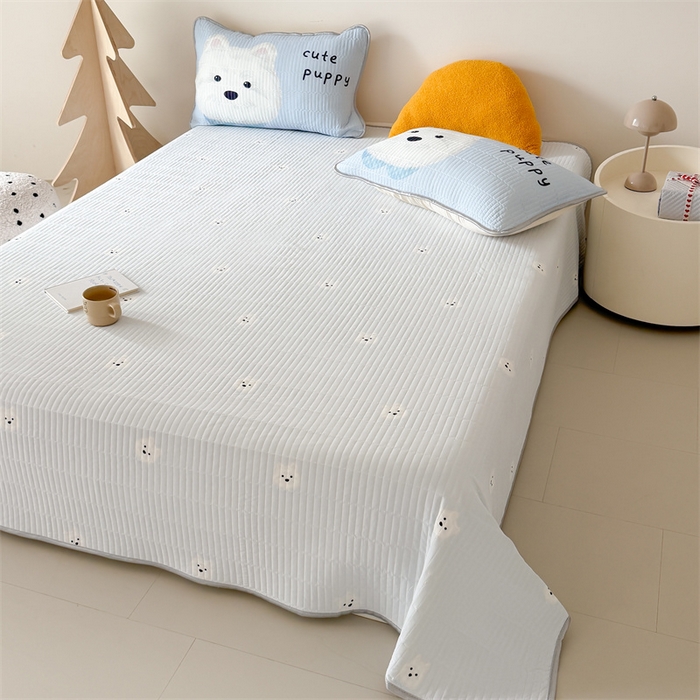 91家纺网 家纺一手货源 找家纺 吾欢心 2026夏季新款A类仿锦安凉感丝夏凉被空调被 奶萌汪仔