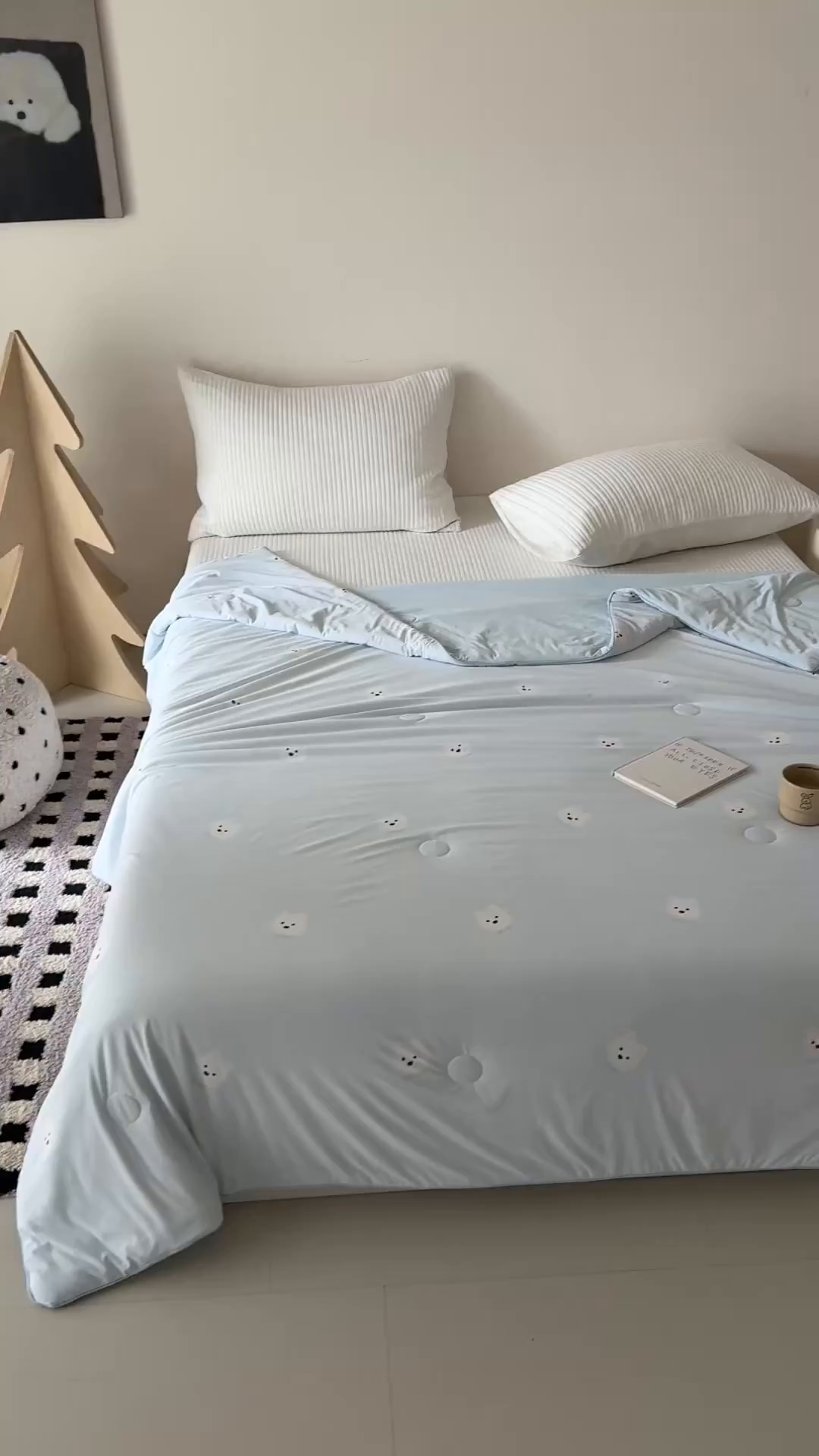 91家纺网 家纺一手货源 找家纺 吾欢心 2026夏季新款A类仿锦安凉感丝夏凉被空调被 奶萌汪仔