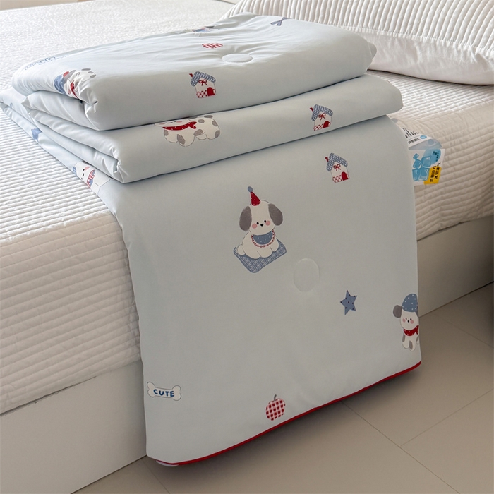 吾欢心 2026夏季新款A类仿锦安凉感丝夏凉被空调被 软萌狗