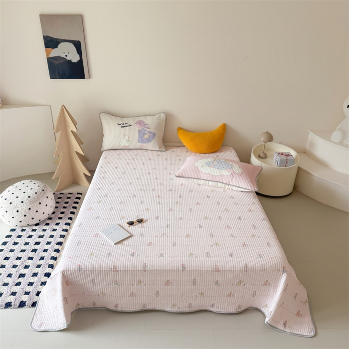 91家纺网 家纺一手货源 找家纺 吾欢心 2026夏季新款A类仿锦安凉感丝夏凉被空调被 晚安公主