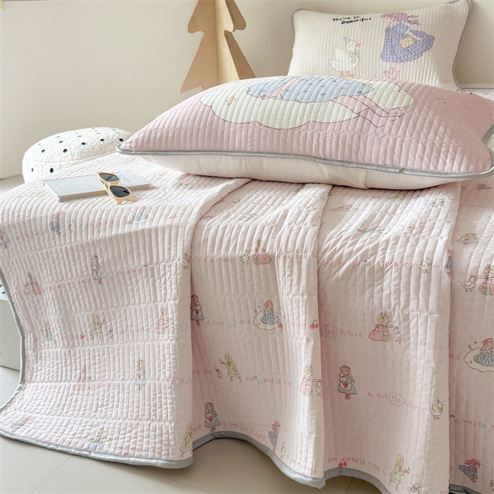 91家纺网 家纺一手货源 找家纺 吾欢心 2026夏季新款A类仿锦安凉感丝夏凉被空调被 晚安公主