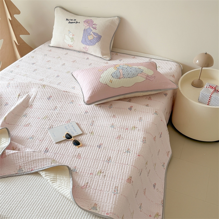 91家纺网 家纺一手货源 找家纺 吾欢心 2026夏季新款A类仿锦安凉感丝夏凉被空调被 晚安公主