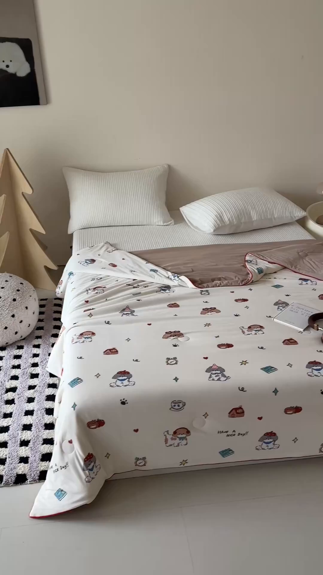 91家纺网 家纺一手货源 找家纺 吾欢心 2026夏季新款A类仿锦安凉感丝夏凉被空调被 汪汪乐园