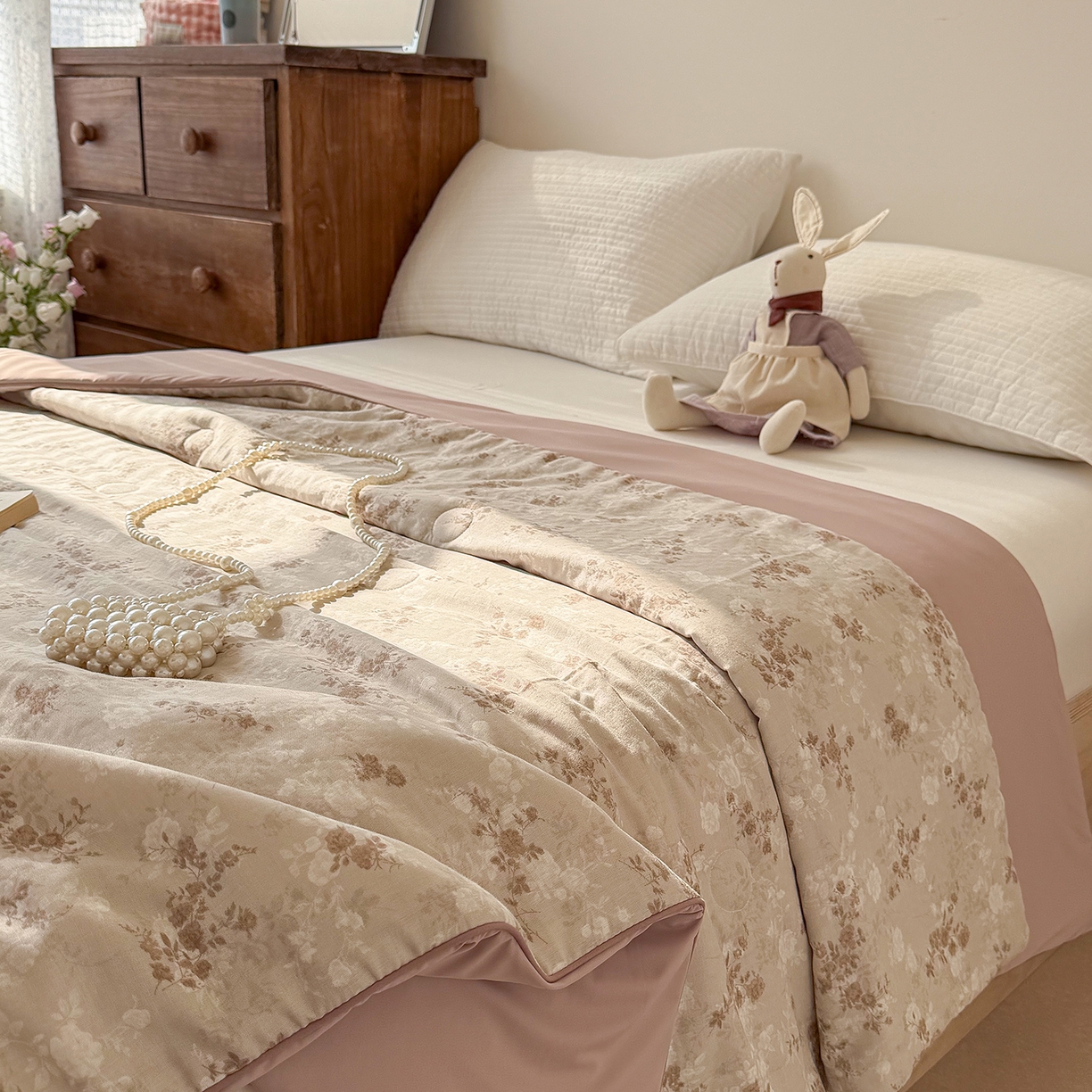 91家纺网 家纺一手货源 找家纺 （总）Sweet dreams甜梦 2026新款A类全棉双层纱锦氨凉感夏被