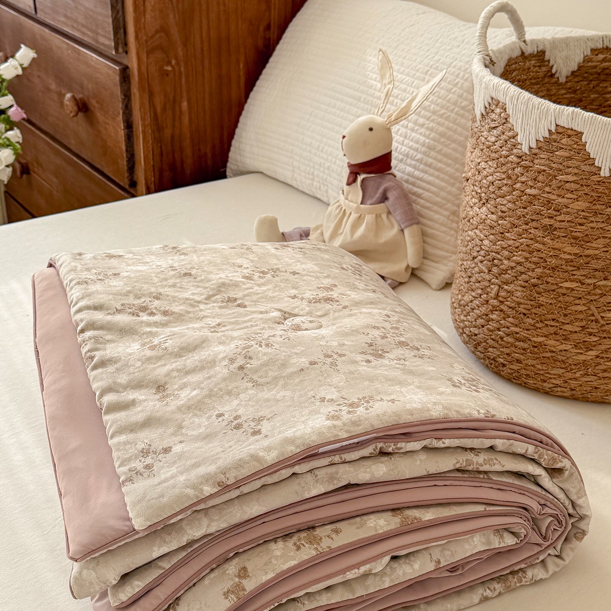 91家纺网 家纺一手货源 找家纺 （总）Sweet dreams甜梦 2026新款A类全棉双层纱锦氨凉感夏被