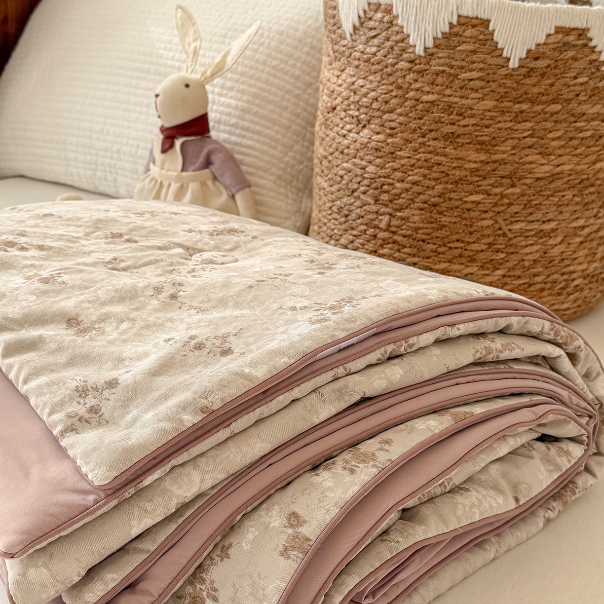 91家纺网 家纺一手货源 找家纺 （总）Sweet dreams甜梦 2026新款A类全棉双层纱锦氨凉感夏被