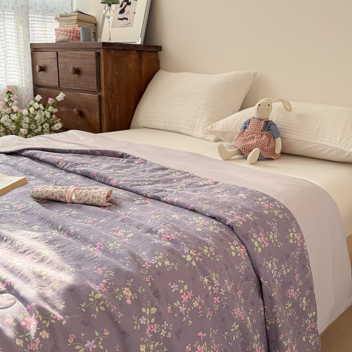 Sweet dreams甜梦 2026新款A类全棉双层纱锦氨凉感夏被 花梦时