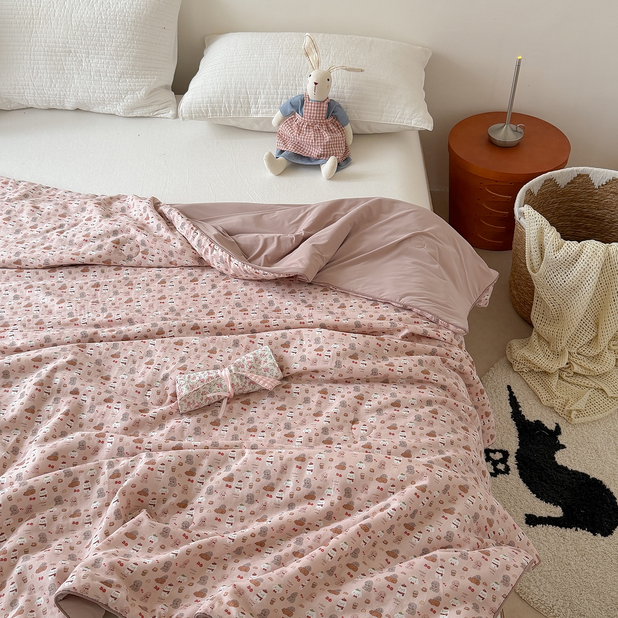 91家纺网 家纺一手货源 找家纺 Sweet dreams甜梦 2026新款A类全棉双层纱锦氨凉感夏被 朱古力小狗