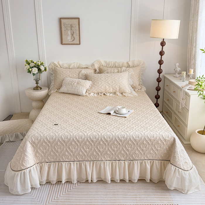 91家纺网 家纺一手货源 找家纺 （总）菊上家纺 2026新款轻奢法式银丝豆豆席席子凉席-蝶恋花语