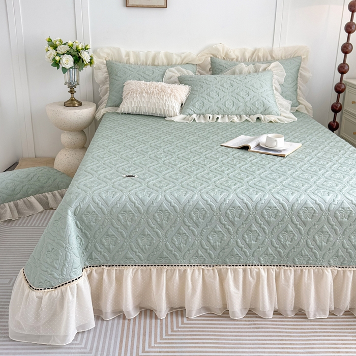 91家纺网 家纺一手货源 找家纺 （总）菊上家纺 2026新款轻奢法式银丝豆豆席席子凉席-蝶恋花语